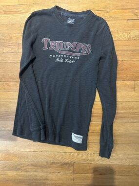 Lucky Brand Black Long-Sleeve Thermal Top with Triumph Graphic